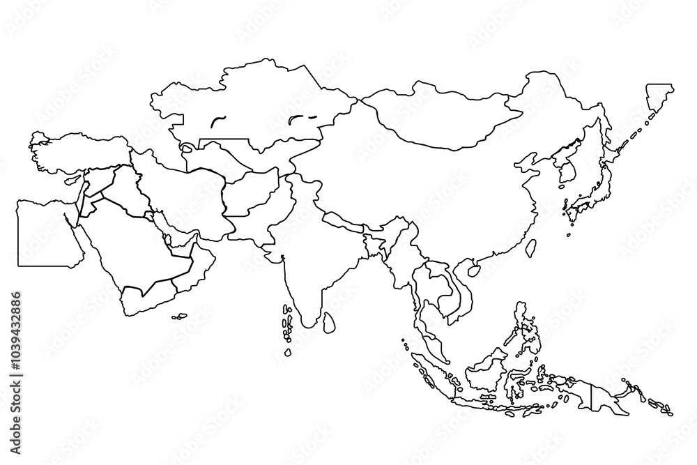 Asia map Outline, Linear Doodle Drawing. for website layouts,background,education, precise,customizable,Travel worldwide,map silhouette backdrop,earth geography, political,reports. Asia map Outline, Linear Doodle Drawing. for website layouts,background,education, precise,customizable,Travel worldwide,map silhouette backdrop,earth geography, political,reports.
