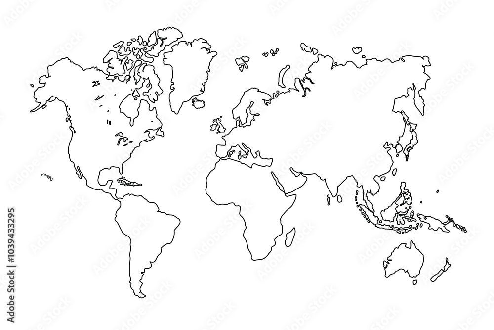 World map Outline, Linear Doodle Drawing. for website layouts,background,education, precise,customizable,Travel worldwide,map silhouette backdrop,earth geography, political,reports. World map Outline, Linear Doodle Drawing. for website layouts,background,education, precise,customizable,Travel worldwide,map silhouette backdrop,earth geography, political,reports.