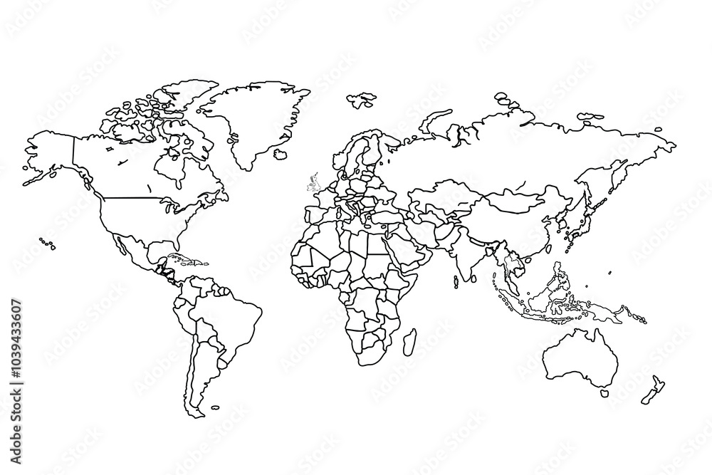 World map Outline, Linear Doodle Drawing. for website layouts,background,education, precise,customizable,Travel worldwide,map silhouette backdrop,earth geography, political,reports. World map Outline, Linear Doodle Drawing. for website layouts,background,education, precise,customizable,Travel worldwide,map silhouette backdrop,earth geography, political,reports.