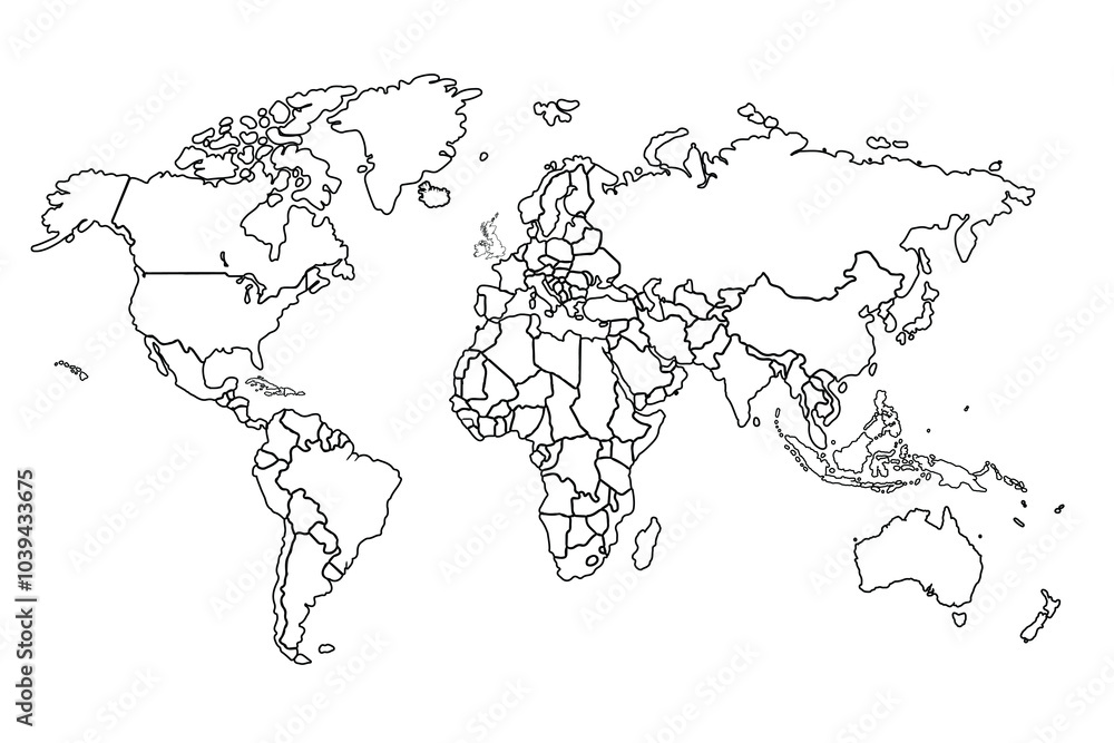World map Outline, Linear Doodle Drawing. for website layouts,background,education, precise,customizable,Travel worldwide,map silhouette backdrop,earth geography, political,reports. World map Outline, Linear Doodle Drawing. for website layouts,background,education, precise,customizable,Travel worldwide,map silhouette backdrop,earth geography, political,reports.