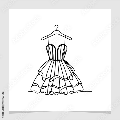 Dress Abstract Line Drawing Illustration Element Vector