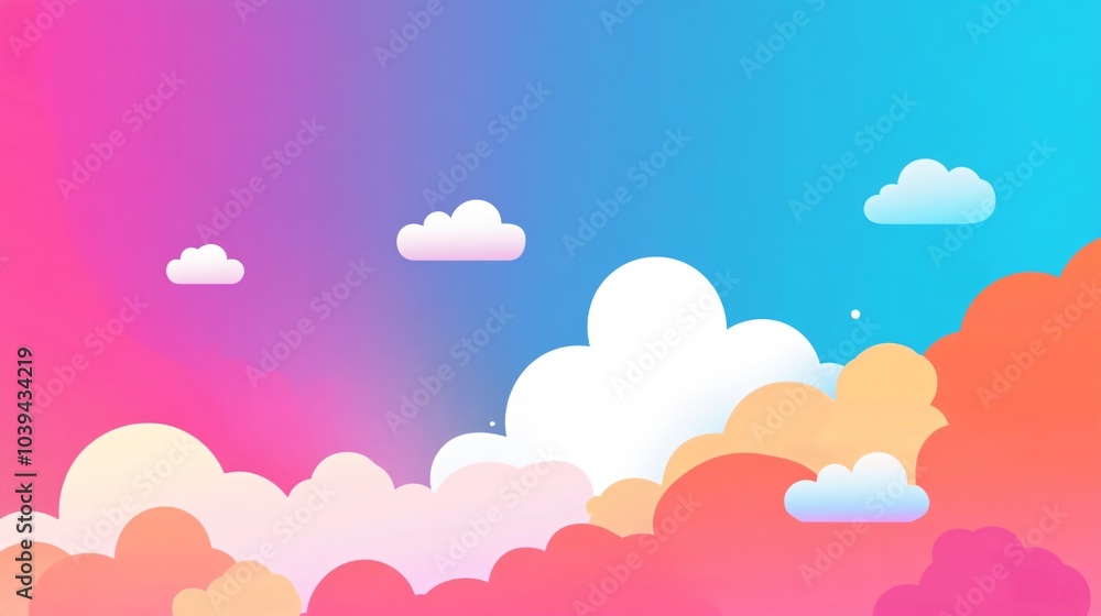 Abstract colorful clouds in a sky background with gradient and copy space. Abstract colorful clouds in a sky background with gradient and copy space.