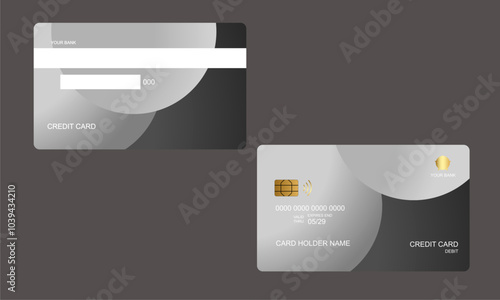 Set of Credit Cards Bllack White Colors