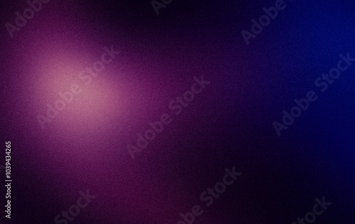 Dark magenta blue abstract grainy color flow background, glowing vibrant color gradient shape, noise texture poster header banner cover design