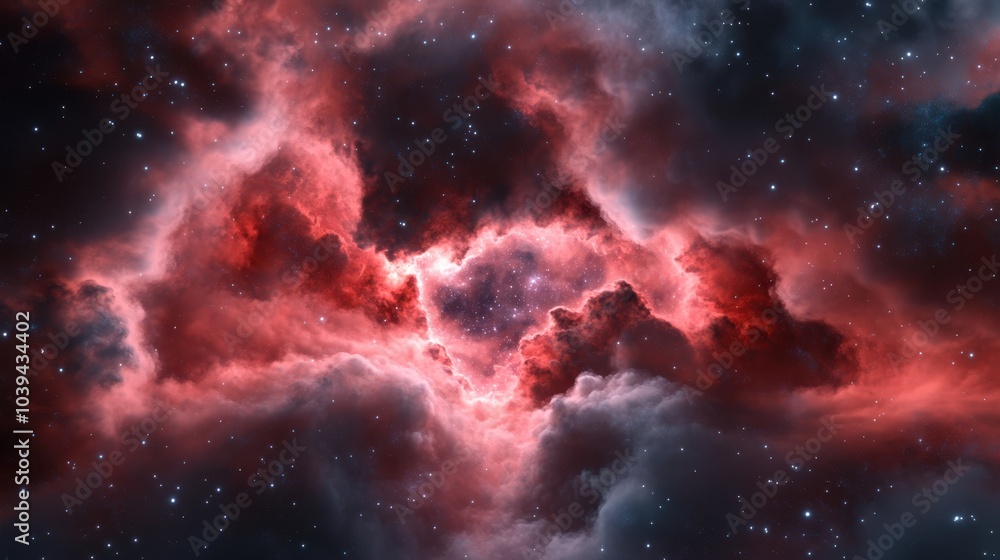 Naklejka premium Vibrant cosmic clouds in deep space