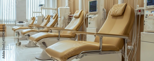 Comfortable and advanced hospital dialysis center equipped with modern treatment machines.