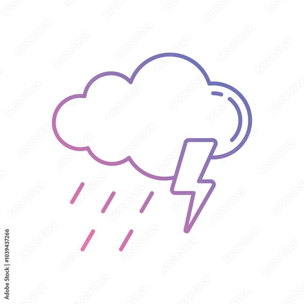 Thunderstorm vector icon stock illustration Thunderstorm vector icon stock illustration