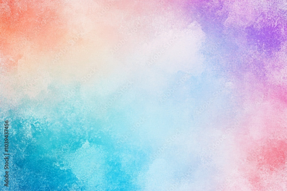 Fototapeta premium Abstract pastel watercolor background with vibrant colors and grainy texture, empty space in the center for design.