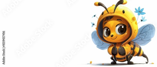 Cute Ghost Bee Character in Fun Costume