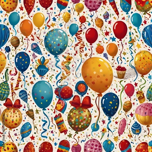seamless background with balloons