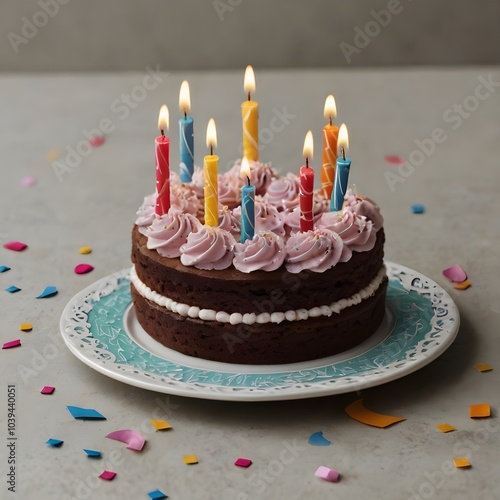 birthday cake with candles