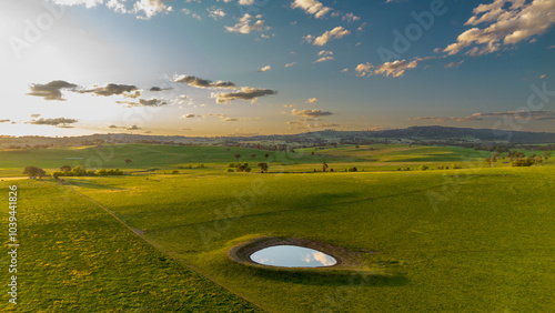 Foto Idyllic landscape in Bathurst, NSW, Scenic Australia. Drone 4K