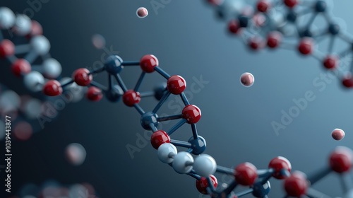close up of DNA double helix structure, showcasing intricate arrangement of atoms and molecules. vibrant colors highlight complexity and beauty of genetic material