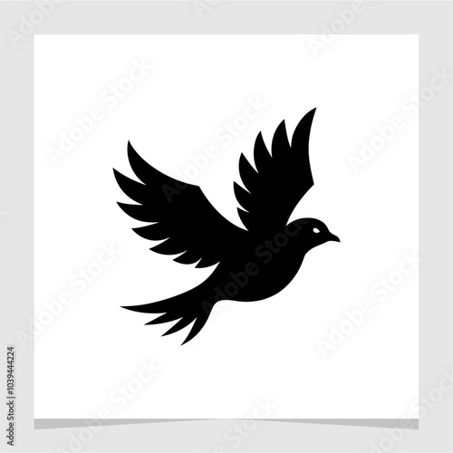 Bird Flying Silhouette Illustration Symbol Element Vector