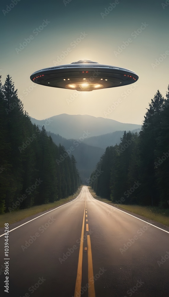 Abduction Road: UFO Hovering Over the Highway Abduction Road: UFO Hovering Over the Highway