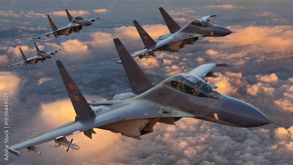 Formation of combat aircraft of the Chinese air force