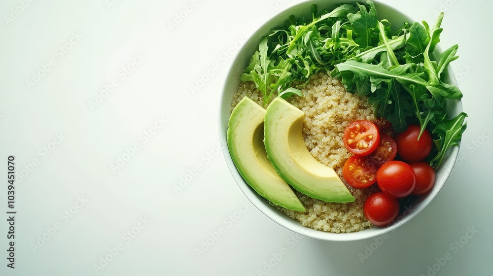 Fresh Quinoa Bowl with Veggies and Avocado Fresh Quinoa Bowl with Veggies and Avocado