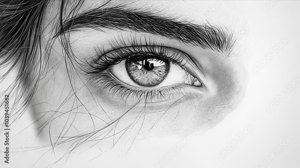 Fototapeta premium A close up of a woman's eye with long eyelashes
