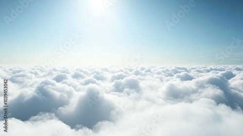 Serene Sky Over Soft Fluffy Clouds in Daylight