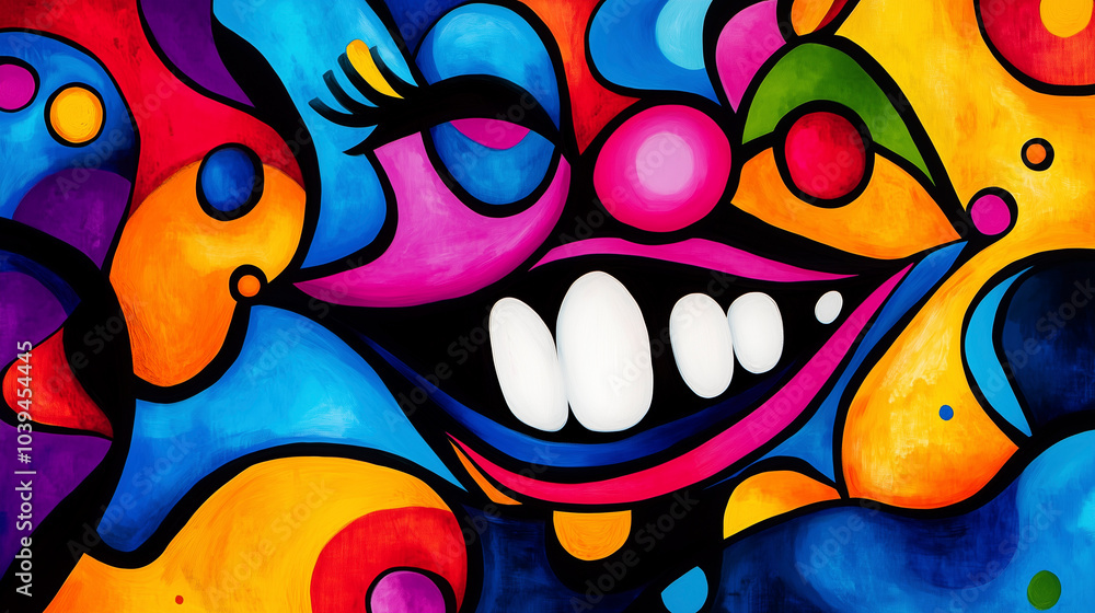 Obraz premium Vibrant and Colorful Abstract Pop Art Background Depicting Joy and Happiness.