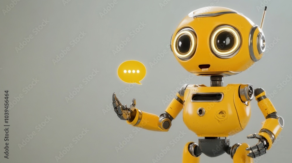 Friendly Robot with Speech Bubble Friendly Robot with Speech Bubble