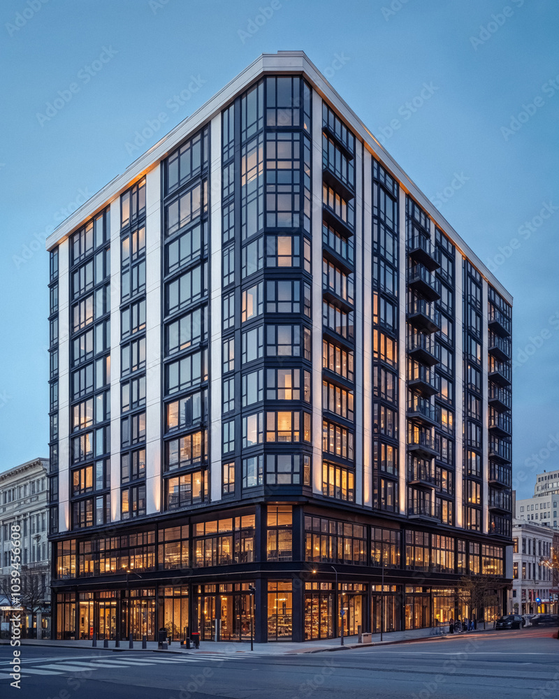 Fototapeta premium Luxury New Construction High-Rise Apartment Brooklyn Williamsburg Greenpoint