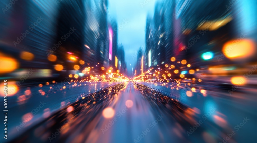 Blurred city lights at night Blurred city lights at night