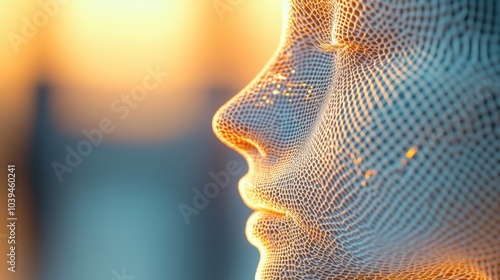 abstract digital face profile photo