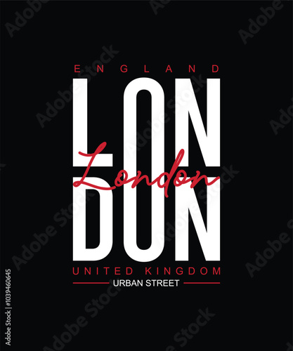 London city typography design, united kingdom brand street wear style graphic tshirt for print 