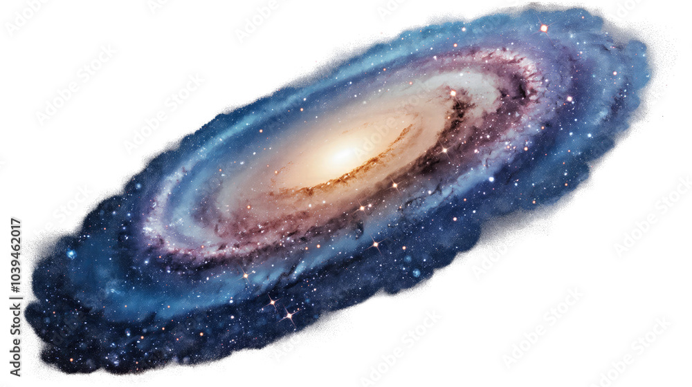 Fototapeta premium A galaxy isolated on transparent white background, clipping path