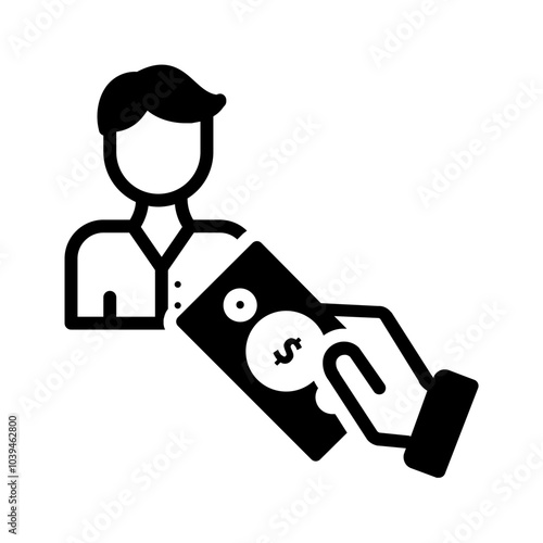 Vector solid black icon for Pay direct