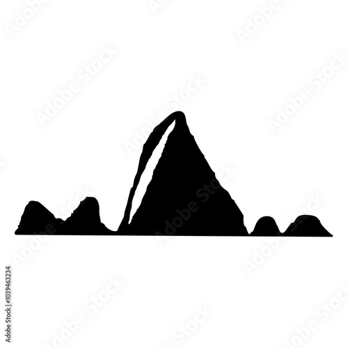 mountain silhouette vector icon