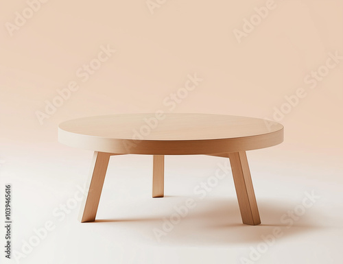 round coffee table on background. Isolated