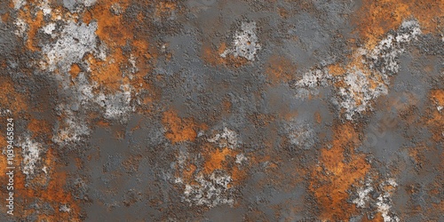 A textured background featuring rust patterns with shades of orange, gray, and white, ideal for artistic and design projects.