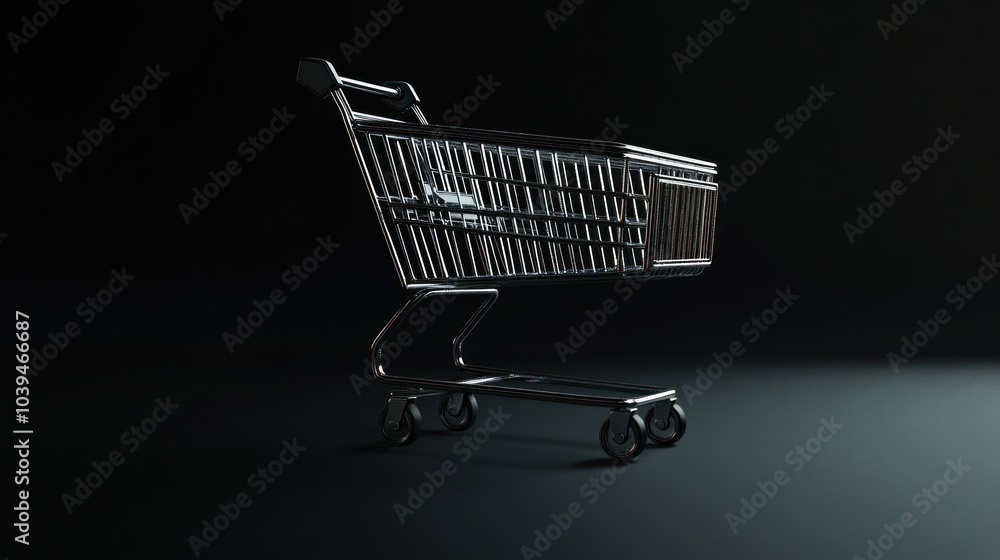 Shopping Cart on a Dark Background Shopping Cart on a Dark Background