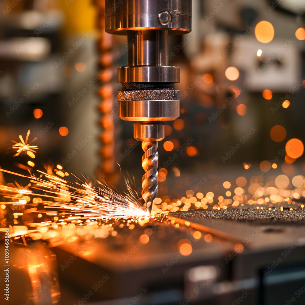 Close up of a milling machine drill metal Close up of a milling machine drill metal