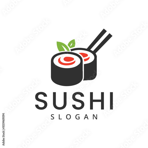 Sushi logo japanese traditional food symbol