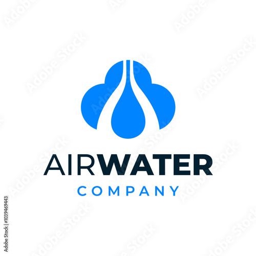 Cloud and waterdrop icon logo design
