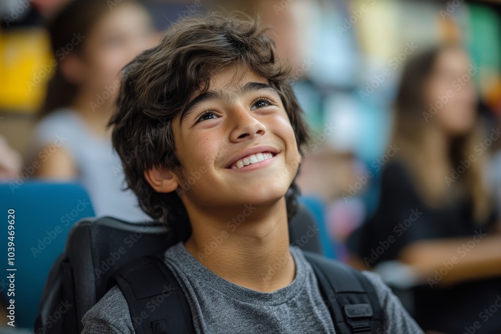 Disabled student in classroom, Generative AI