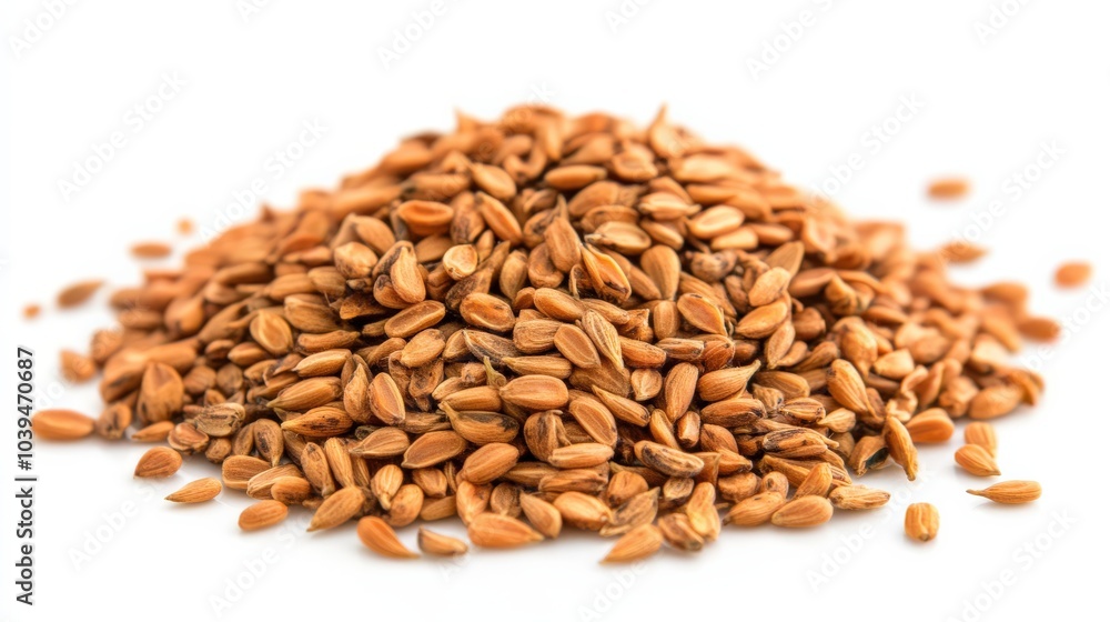 Carrot Seeds Pile Isolated on White Background for Agriculture and Gardening Carrot Seeds Pile Isolated on White Background for Agriculture and Gardening
