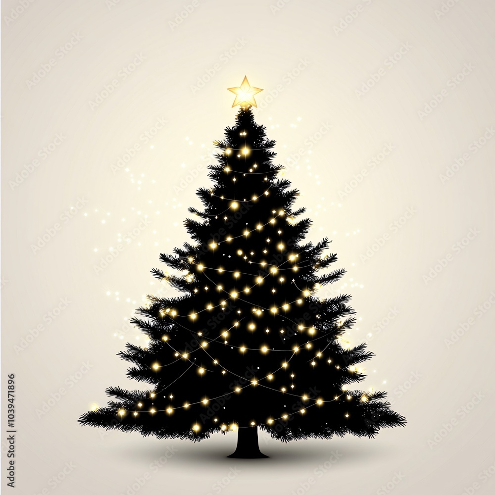 A beautifully decorated Christmas tree adorned with sparkling lights and a shining star at the top, evoking the festive holiday spirit. A beautifully decorated Christmas tree adorned with sparkling lights and a shining star at the top, evoking the festive holiday spirit.