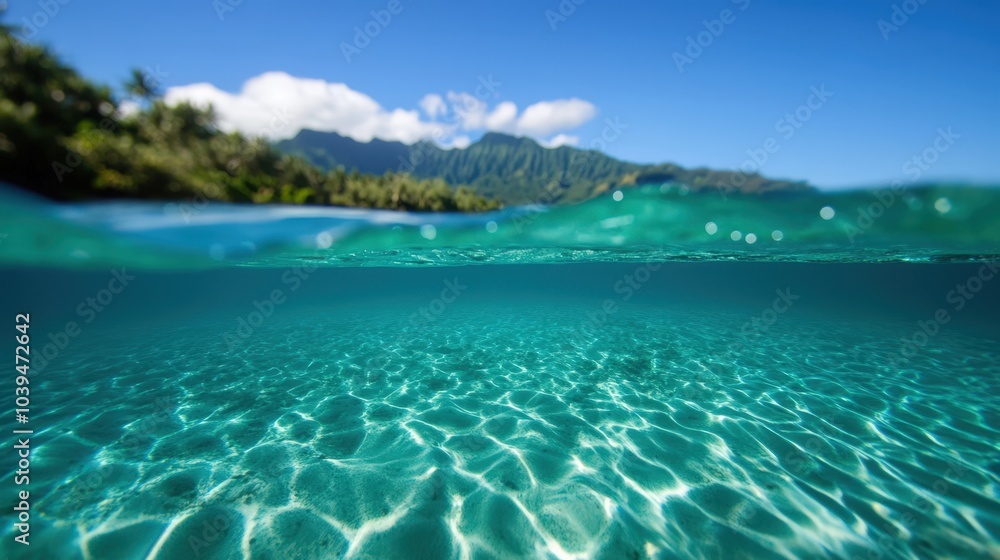 Fototapeta premium Stunning tropical beach with crystal clear turquoise waters