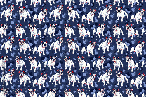 bulldog seamless texture pattern. background for cloth