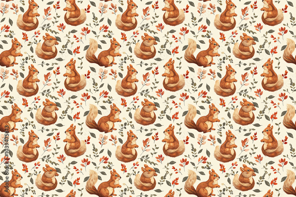 squirrel seamless texture pattern. background for cloth squirrel seamless texture pattern. background for cloth