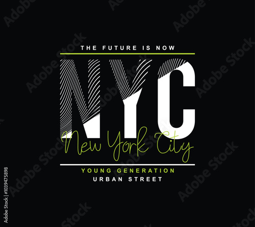 New York City urban style brand typography for t shirt, apparel and other print uses