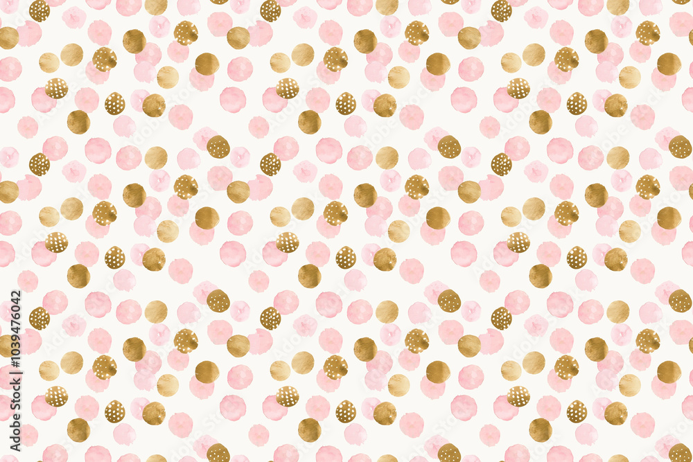 pink and gold polka dots seamless texture pattern. background for cloth pink and gold polka dots seamless texture pattern. background for cloth