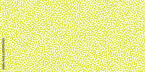 Abstract Reaction-diffusion Turing pattern natural texture yellow gradient color scheme. Linear design with biological algorithm psychedelic background. Reaction-diffusion or truing patter