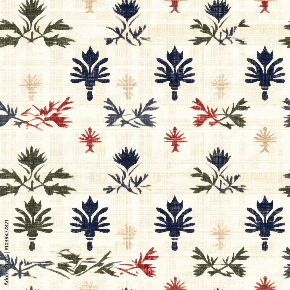 Scottish Inspired Seamless Flat Pattern Design Scottish Inspired Seamless Flat Pattern Design