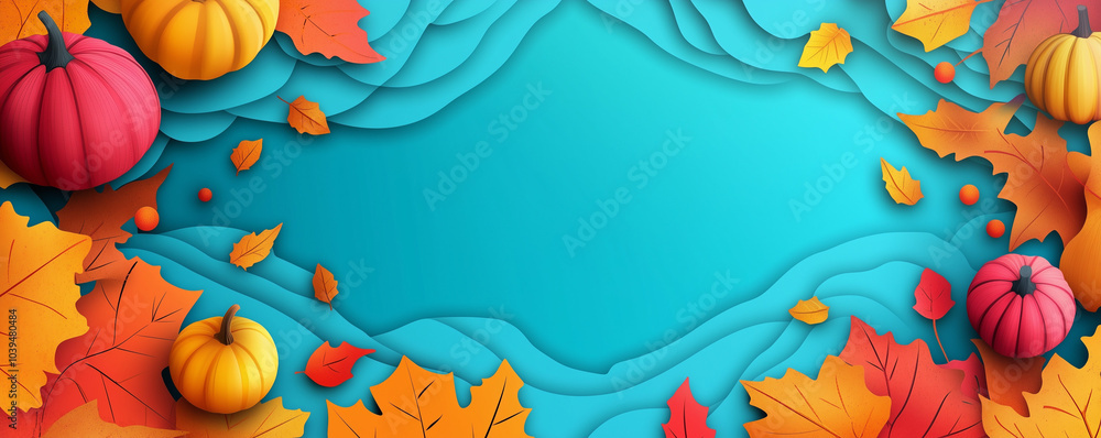 vector abstract background for thanks giving with cute paper cut style vector abstract background for thanks giving with cute paper cut style