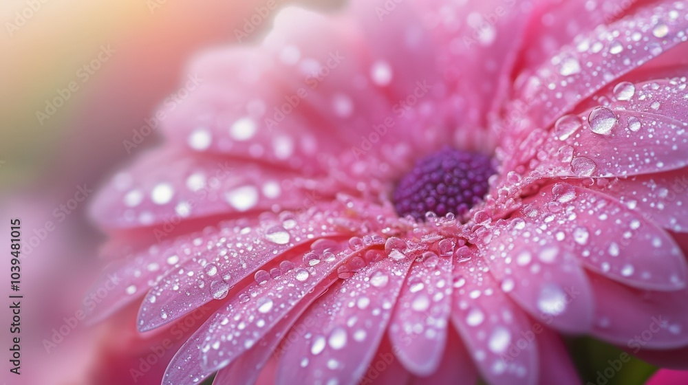 close-up of a pink gerbera daisy with water droplets close-up of a pink gerbera daisy with water droplets